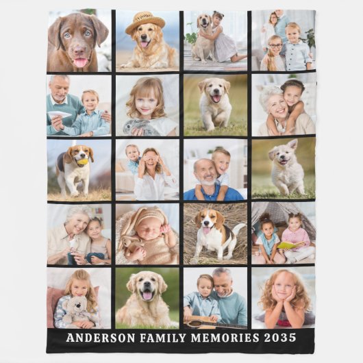 Aangepaste 20 foto collage gepersonaliseerde moder fleece deken (Voorkant)