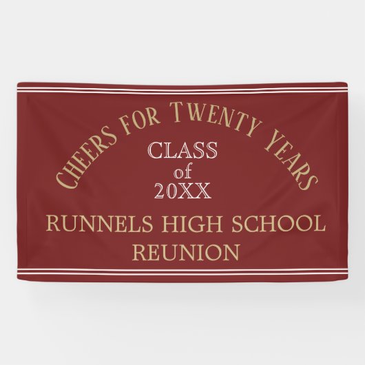 Aangepaste 20-JAAR reünie banner (Horizontaal)