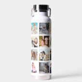 Aangepaste 20 Vierkante Fotoraster Collage Waterfles (Voorkant)