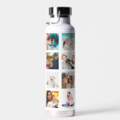 Aangepaste 20 Vierkante Fotoraster Collage Waterfles (Rechts)