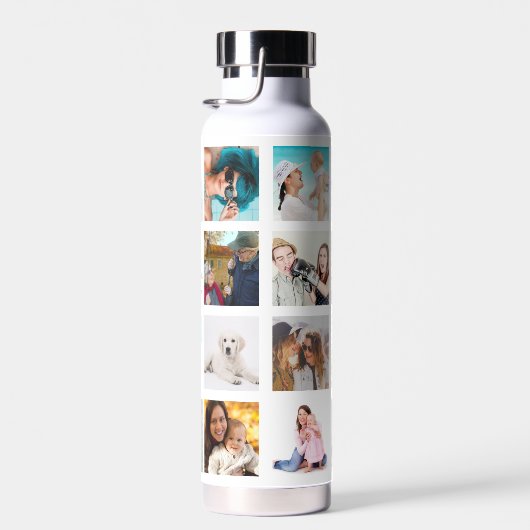 Aangepaste 20 Vierkante Fotoraster Collage Waterfles (Rechts)