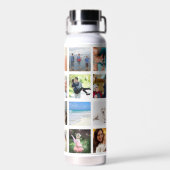 Aangepaste 20 Vierkante Fotoraster Collage Waterfles (Achterkant)