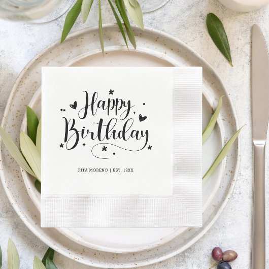 Aangepaste 20e 30e 40e 50e 60e 70 verjaardagsfeest servet