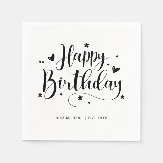 Aangepaste 20e 30e 40e 50e 60e 70 verjaardagsfeest servet (Voorkant)