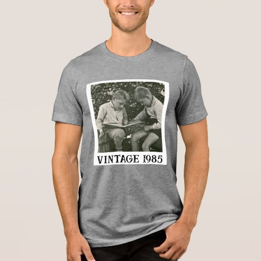  Aangepaste 20e 30e 40e 50e 60e Verjaardag Tri-Blend Shirt (Voorkant)