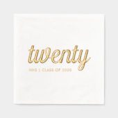 Aangepaste 20e reünie moderne gouden folie servett folie servetten (Voorkant)