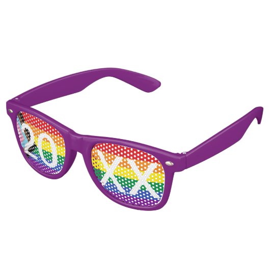 Aangepaste 20XX Progress Pride Paars Retro Zonnebril (Gekanteld)
