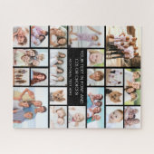 Aangepaste 21 Foto Collage Persoonlijke Zwarte Legpuzzel (Horizontaal)