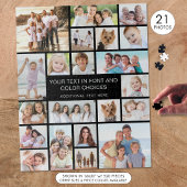 Aangepaste 21 Foto Collage Persoonlijke Zwarte Legpuzzel