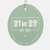 Aangepaste 21e verjaardag 21 in 23 Gesticht 2002 V Keramisch Ornament (Links)