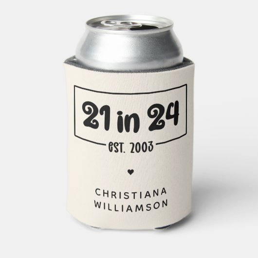 Aangepaste 21e verjaardag 21 in 24 Est 2003 Verjaa Blikjeskoeler (Blikje Achterkant)