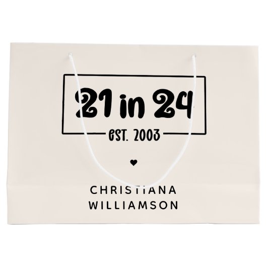 Aangepaste 21e verjaardag 21 in 24 Est 2003 Verjaa Groot Cadeauzakje (Achterkant)