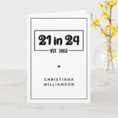 Aangepaste 21e verjaardag 21 in 24 Est 2003 Verjaa Kaart (Gele Bloem)