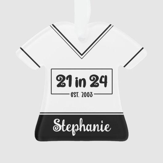 Aangepaste 21e verjaardag 21 in 24 Est 2003 Verjaa Ornament (voorkant)