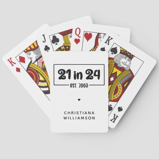 Aangepaste 21e verjaardag 21 in 24 Est 2003 Verjaa Pokerkaarten (Achterkant)