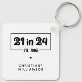 Aangepaste 21e verjaardag 21 in 24 Est 2003 Verjaa Sleutelhanger (Achterkant)