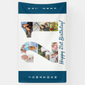 Aangepaste 21e verjaardag Foto-collage op feestdag Spandoek (Verticaal)