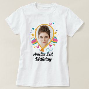 Aangepaste 21e verjaardag met foto tshirt