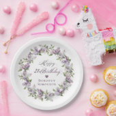 Aangepaste 21e Verjaardag Paarse Lila Lentebloem Papieren Bordje (Feest)