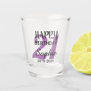 Aangepaste 21e verjaardag shot glas