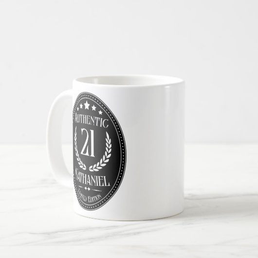 Aangepaste 21e verjaardag voor hem Authentic Koffiemok (Voorkant links)