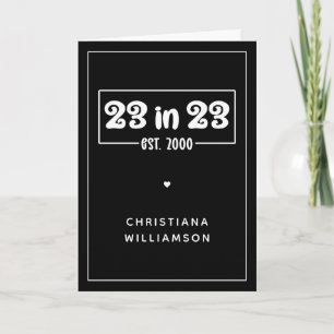 Aangepaste 23e verjaardag cadeau 23 in 23 Est 2000 Kaart