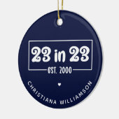 Aangepaste 23e verjaardag cadeau 23 in 23 Est 2000 Keramisch Ornament (Links)