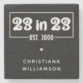 Aangepaste 23e verjaardag cadeau 23 in 23 Est 2000 Stenen Onderzetter (Voorkant)