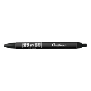 Aangepaste 23e verjaardag cadeau 23 in 23 Est 2000 Zwarte Inkt Pen