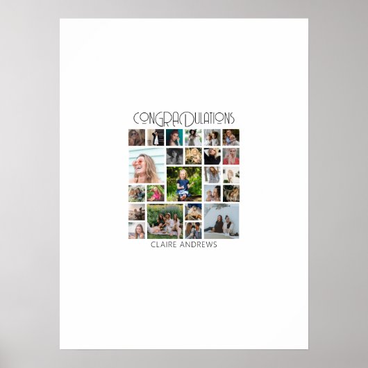 Aangepaste 24 foto-Afstuderen handtekening Poster (Voorkant)