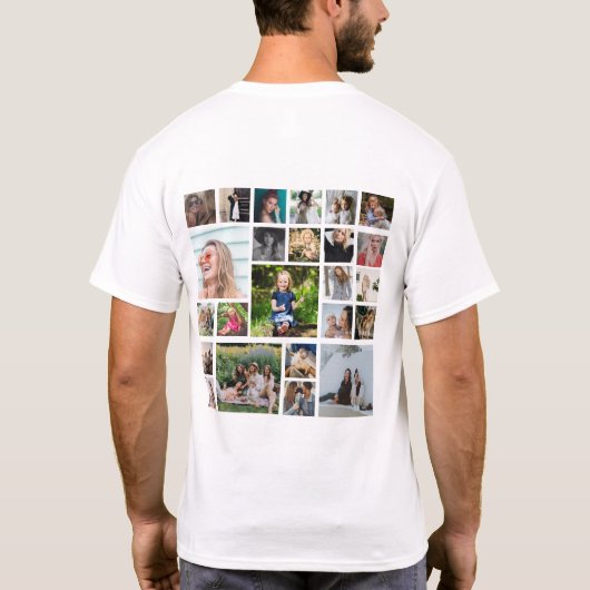 Aangepaste 24 foto-collage T-Shirt (Achterkant)