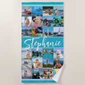 Aangepaste 24-fotokleuren voor Collage Strandlaken (Voorkant)