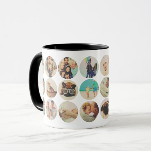 Aangepaste 24 foto's Moderne familie en foto's met Mok (Voorkant links)