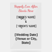 Aangepaste 24 "x 36" Wedding Acryl Tekens Bord (Voorkant)
