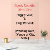 Aangepaste 24 "x 36" Wedding Acryl Tekens Bord (Huwelijk)