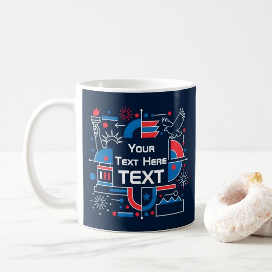 Aangepaste 250e verjaardag van Amerika Koffiemok (Met donut)