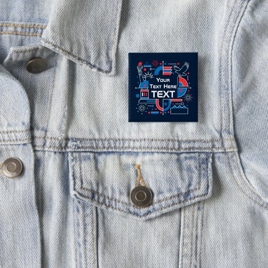 Aangepaste 250e verjaardag van Amerika Vierkante Button 5,1 Cm (In situ)