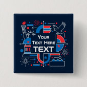 Aangepaste 250e verjaardag van Amerika Vierkante Button 5,1 Cm (Voorkant)