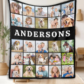 Aangepaste 25 Fotocollage Gepersonaliseerde Famili Fleece Deken