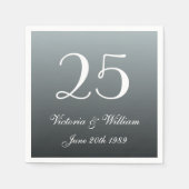 Aangepaste 25e bruiloft Jubileum Party servetten (Voorkant)