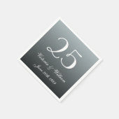 Aangepaste 25e bruiloft Jubileum Party servetten (Hoek)