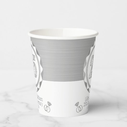 Aangepaste 25e Golden Jubileum of verjaardag, enz. Papieren Bekers (Links)