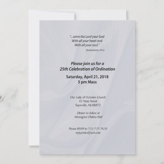 Aangepaste 25e Ordinatie Uitnodiging (Achterkant)