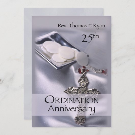 Aangepaste 25e Ordinatie Uitnodiging (Voorkant / Achterkant)