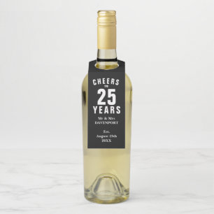 Aangepaste 25e trouwdag flessenhanger