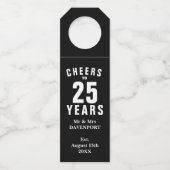 Aangepaste 25e trouwdag flessenhanger (Voorkant)