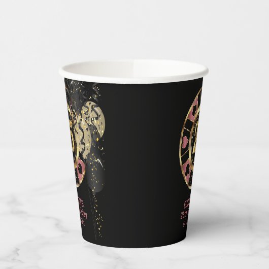 Aangepaste 25e verjaardag Vegas Style Papieren Bekers (Links)