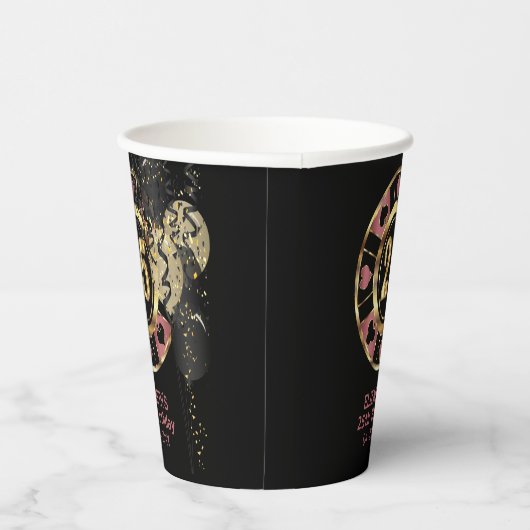 Aangepaste 25e verjaardag Vegas Style Papieren Bekers (Rechts)