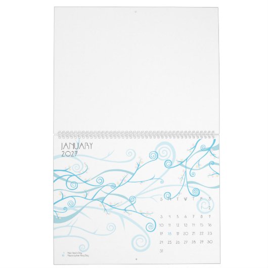 Aangepaste 28 cm L x 36 cm B Sakura Deco Kalender (Jan 2027)