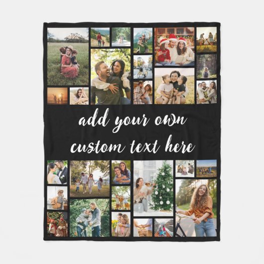 Aangepaste 28 fotocollage fleece deken (Voorkant)
